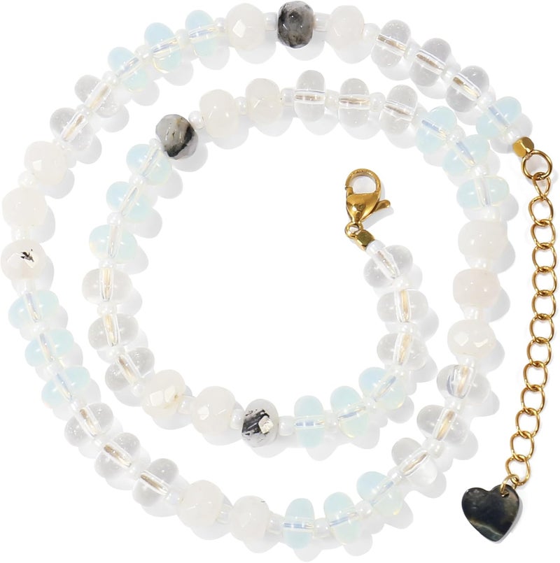 Badu Gemstone Beaded Necklace for Women Colorful Natural Stone Freshwater Pearl Surfer Beach Rainbow Necklace Jewelry Gift - Image 4